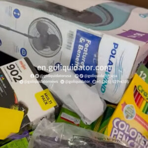 Pallets with general merchandise for bin stores