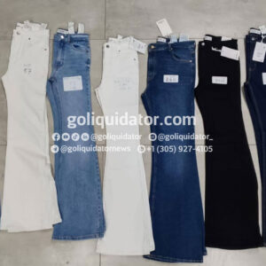 Mixed brand-name jeans by the container