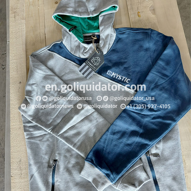 Lot of clothing from a brand focused on the surf lifestyle (Mystic)