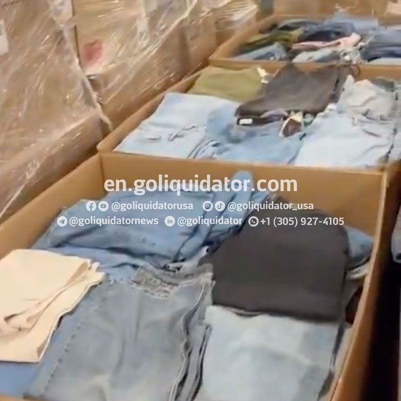 Pallets of premium clothing Denim from Target stores.
