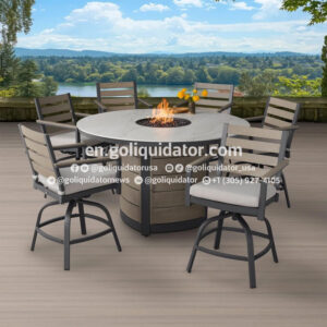 Lot of furniture, patio accessories, and air conditioner