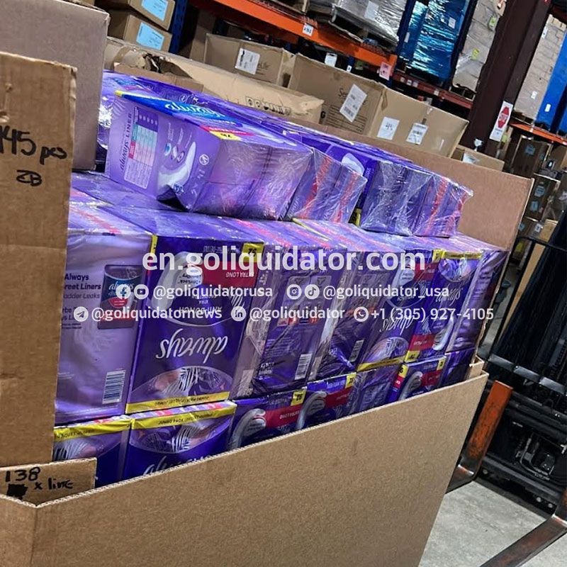 Lot of sanitary pads, tampons, and female incontinence products