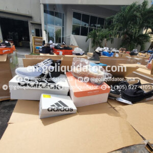 Name-brand sneakers, casual shoes, and branded clothing by container
