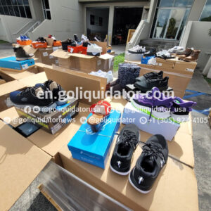 Name-brand sneakers, casual shoes, and branded clothing by container