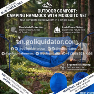 Lot of hammocks with mosquito net
