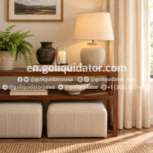 Lots of rugs and lamps from an American brand