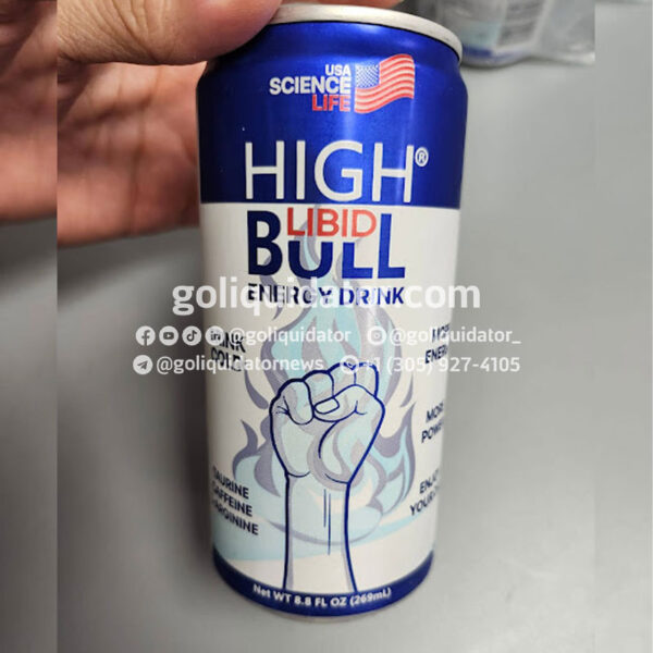 High Libid Bull energy drink per pallet, in wholesale liquidation