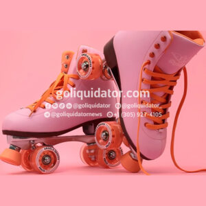 Lots of Angel Stakes roller skates for women and girls, in wholesale liquidation.