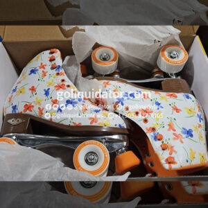 Lots of Angel Stakes roller skates for women and girls, in wholesale liquidation.