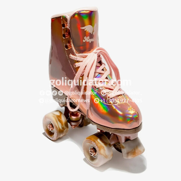 Lots of Angel Stakes roller skates for women and girls, in wholesale liquidation.