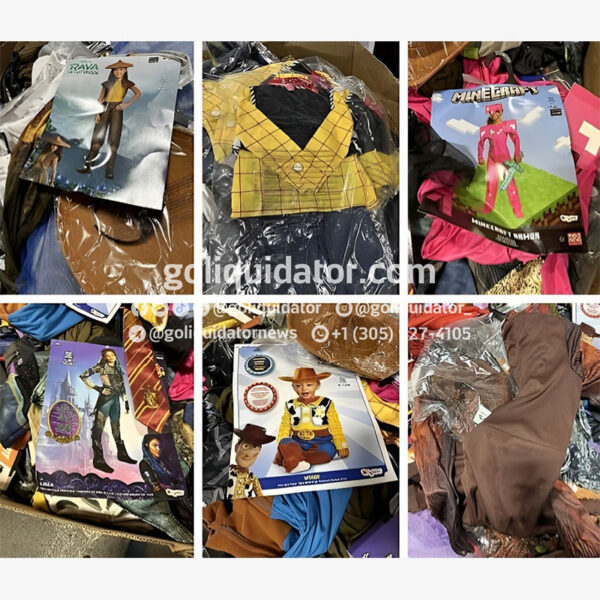 Lot of costumes for kids and adults, in wholesale liquidation.