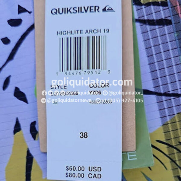 Lots of clothing from Quiksilver, Billabong, RVCA, Volcom, Roxy, in wholesale liquidation.